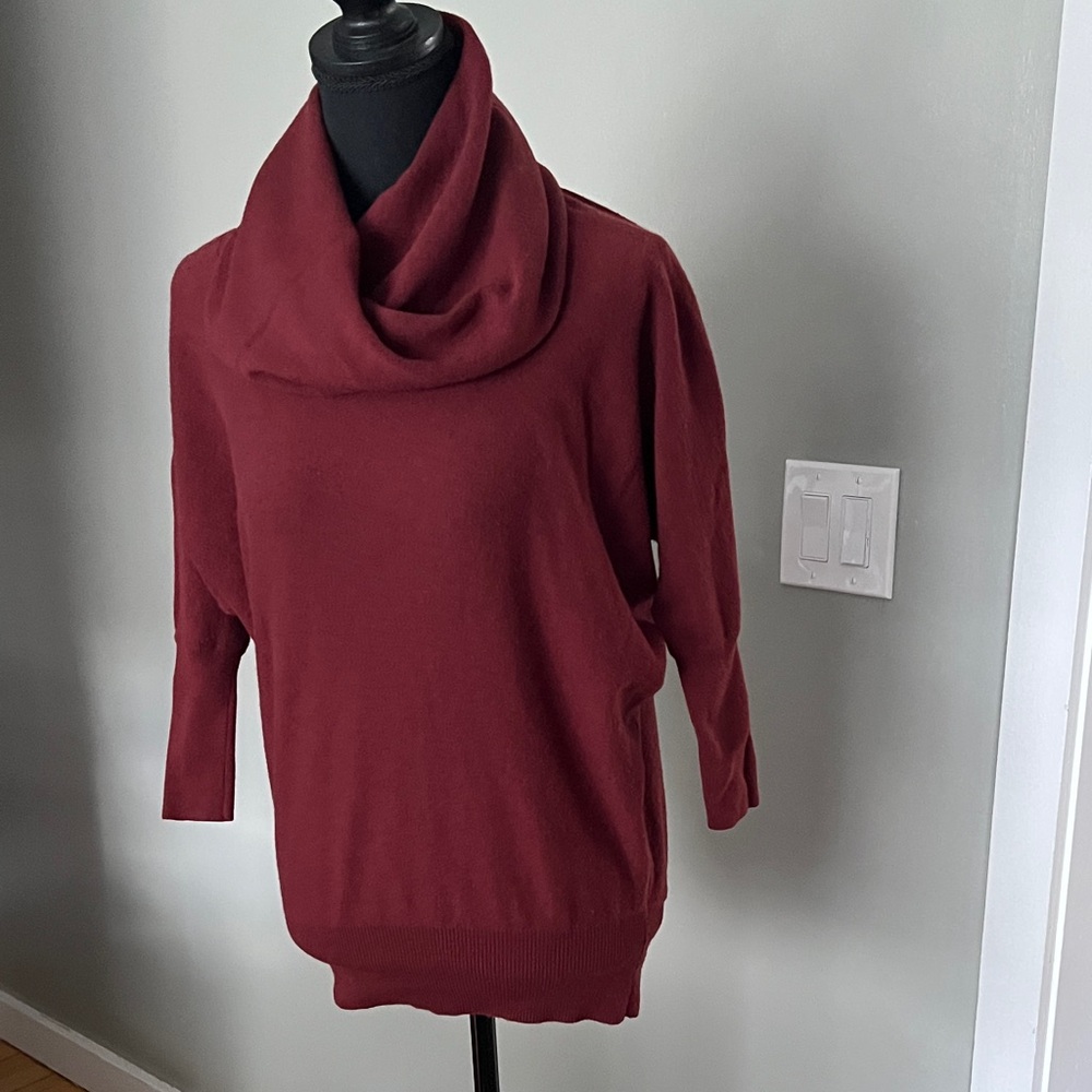 Burgundy Cowl Neck Sweater